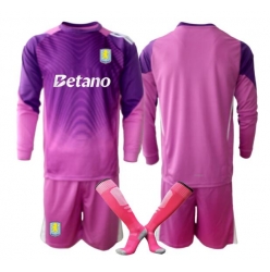 Aston Villa Torwart 3rd trikot Kinder 2025-26 Langarm (+ kurze hosen)