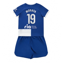 Atletico Madrid Alvaro Morata #19 Auswärtstrikot Kinder 2023-24 Kurzarm (+ kurze hosen)