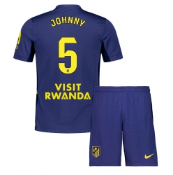 Atletico Madrid Johnny Cardoso #5 Auswärtstrikot Kinder 2025-26 Kurzarm (+ kurze hosen)
