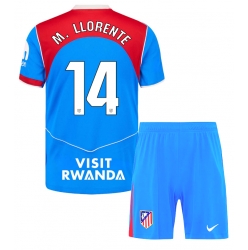 Atletico Madrid Marcos Llorente #14 3rd trikot Kinder 2025-26 Kurzarm (+ kurze hosen)