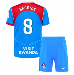 Atletico Madrid Pablo Barrios #8 3rd trikot Kinder 2025-26 Kurzarm (+ kurze hosen)