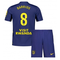 Atletico Madrid Pablo Barrios #8 Auswärtstrikot Kinder 2025-26 Kurzarm (+ kurze hosen)