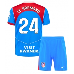 Atletico Madrid Robin Le Normand #24 3rd trikot Kinder 2025-26 Kurzarm (+ kurze hosen)