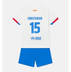 Barcelona Andreas Christensen #15 Auswärtstrikot Kinder 2023-24 Kurzarm (+ kurze hosen)