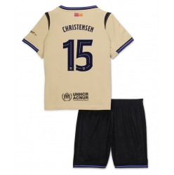 Barcelona Andreas Christensen #15 Auswärtstrikot Kinder 2025-26 Kurzarm (+ kurze hosen)