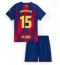 Barcelona Andreas Christensen #15 Heimtrikot Kinder 2025-26 Kurzarm (+ kurze hosen)