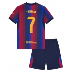 Barcelona Fermin Lopez #7 Heimtrikot Kinder 2026-27 Kurzarm (+ kurze hosen)