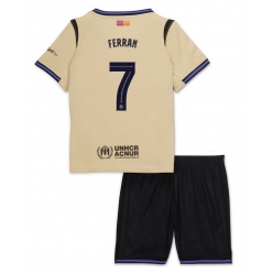 Barcelona Ferran Torres #7 Auswärtstrikot Kinder 2025-26 Kurzarm (+ kurze hosen)
