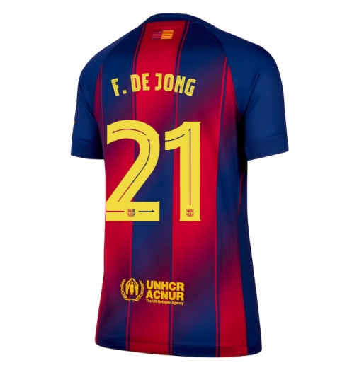 Barcelona Frenkie de Jong #21 Heimtrikot Frauen 2025-26 Kurzarm Barcelona Frenkie de Jong #21 Heimtrikot Frauen 2025-26 Kurzarm