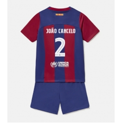 Barcelona Joao Cancelo #2 Heimtrikot Kinder 2023-24 Kurzarm (+ kurze hosen)