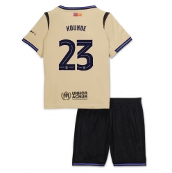 Barcelona Jules Kounde #23 Auswärtstrikot Kinder 2025-26 Kurzarm (+ kurze hosen)