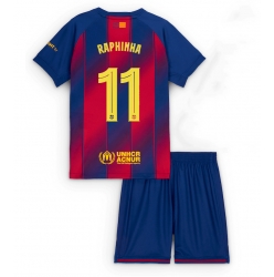 Barcelona Raphinha Belloli #11 Heimtrikot Kinder 2025-26 Kurzarm (+ kurze hosen)