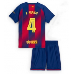 Barcelona Ronald Araujo #4 Heimtrikot Kinder 2025-26 Kurzarm (+ kurze hosen)