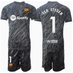 Barcelona Ter Stegen #1 Torwart 3rd trikot Kinder 2024-25 Kurzarm (+ kurze hosen)