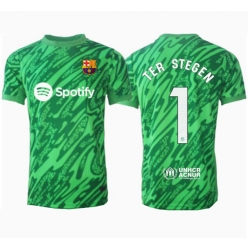Barcelona Ter Stegen #1 Torwart Auswärtstrikot 2024-25 Kurzarm