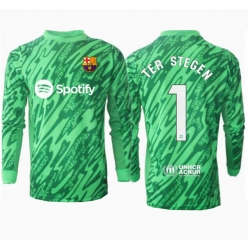 Barcelona Ter Stegen #1 Torwart Auswärtstrikot 2024-25 Langarm
