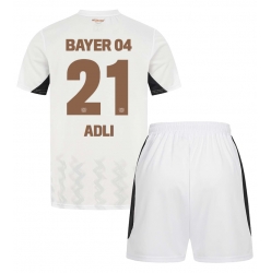 Bayer Leverkusen Amine Adli #21 Auswärtstrikot Kinder 2024-25 Kurzarm (+ kurze hosen)