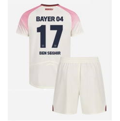 Bayer Leverkusen Eliesse Ben Seghir #17 Auswärtstrikot Kinder 2025-26 Kurzarm (+ kurze hosen)