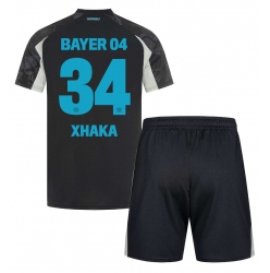 Bayer Leverkusen Granit Xhaka #34 3rd trikot Kinder 2024-25 Kurzarm (+ kurze hosen)