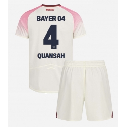 Bayer Leverkusen Jarell Quansah #4 Auswärtstrikot Kinder 2025-26 Kurzarm (+ kurze hosen)
