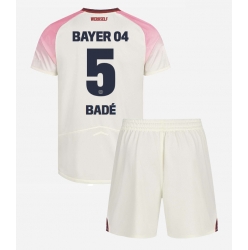 Bayer Leverkusen Loic Bade #5 Auswärtstrikot Kinder 2025-26 Kurzarm (+ kurze hosen)