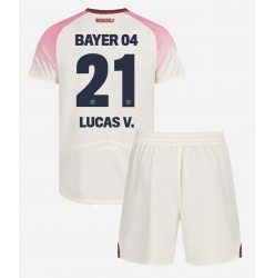 Bayer Leverkusen Lucas Vazquez #21 Auswärtstrikot Kinder 2025-26 Kurzarm (+ kurze hosen)