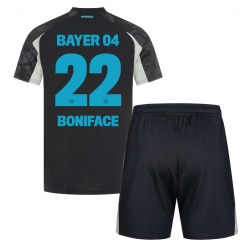 Bayer Leverkusen Victor Boniface #22 3rd trikot Kinder 2024-25 Kurzarm (+ kurze hosen)