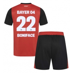 Bayer Leverkusen Victor Boniface #22 Heimtrikot Kinder 2024-25 Kurzarm (+ kurze hosen)