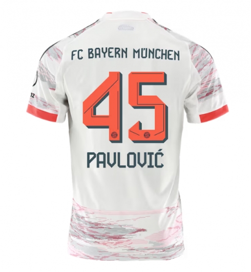 Bayern Munich Aleksandar Pavlovic #45 Auswärtstrikot 2025-26 Kurzarm Bayern Munich Aleksandar Pavlovic #45 Auswärtstrikot 2025-26 Kurzarm