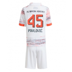 Bayern Munich Aleksandar Pavlovic #45 Auswärtstrikot Kinder 2025-26 Kurzarm (+ kurze hosen)