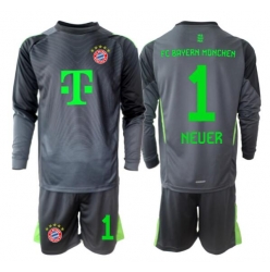 Bayern Munich Manuel Neuer #1 Torwart Auswärtstrikot Kinder 2025-26 Langarm (+ kurze hosen)