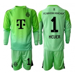 Bayern Munich Manuel Neuer #1 Torwart Heimtrikot Kinder 2025-26 Langarm (+ kurze hosen)