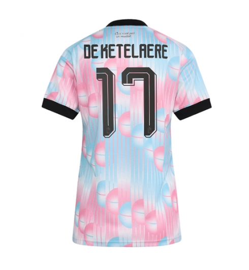 Belgien Charles De Ketelaere #17 Auswärtstrikot Frauen WM 2026 Kurzarm Belgien Charles De Ketelaere #17 Auswärtstrikot Frauen WM 2026 Kurzarm