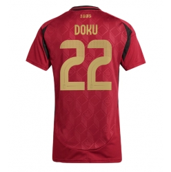 Belgien Jeremy Doku #22 Heimtrikot Frauen EM 2024 Kurzarm