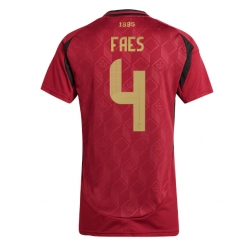 Belgien Wout Faes #4 Heimtrikot Frauen EM 2024 Kurzarm