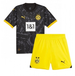 Borussia Dortmund Auswärtstrikot Kinder 2023-24 Kurzarm (+ kurze hosen)