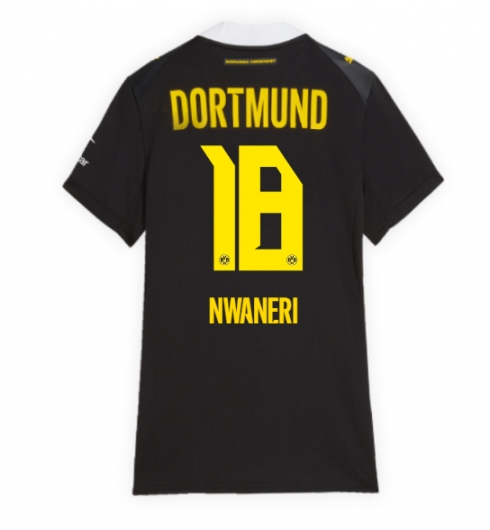 Borussia Dortmund Ethan Nwaneri #18 Auswärtstrikot Frauen 2026-27 Kurzarm Borussia Dortmund Ethan Nwaneri #18 Auswärtstrikot Frauen 2026-27 Kurzarm