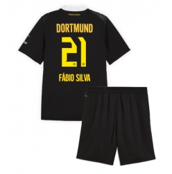 Borussia Dortmund Fabio Silva #21 Auswärtstrikot Kinder 2026-27 Kurzarm (+ kurze hosen)