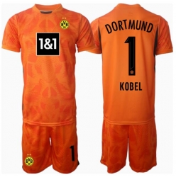 Borussia Dortmund Gregor Kobel #1 Torwart 3rd trikot Kinder 2024-25 Kurzarm (+ kurze hosen)