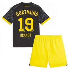 Borussia Dortmund Julian Brandt #19 Auswärtstrikot Kinder 2023-24 Kurzarm (+ kurze hosen)