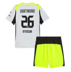Borussia Dortmund Julian Ryerson #26 Auswärtstrikot Kinder 2025-26 Kurzarm (+ kurze hosen)