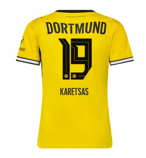 Borussia Dortmund Konstantinos Karetsas #19 Heimtrikot Frauen 2026-27 Kurzarm Borussia Dortmund Konstantinos Karetsas #19 Heimtrikot Frauen 2026-27 Kurzarm