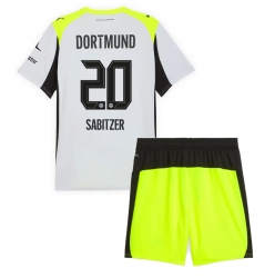 Borussia Dortmund Marcel Sabitzer #20 Auswärtstrikot Kinder 2025-26 Kurzarm (+ kurze hosen)