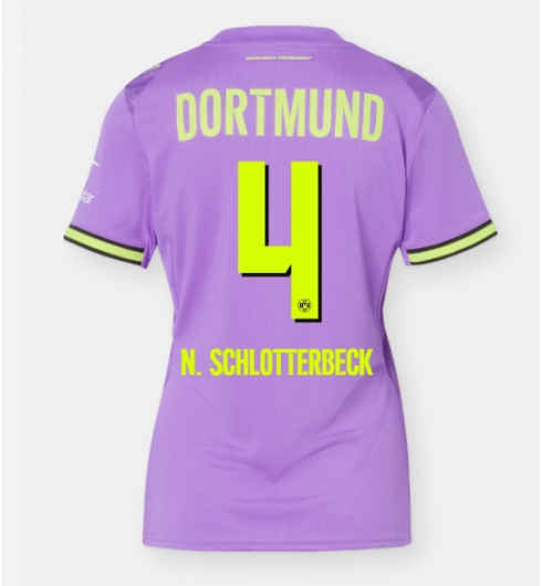 Borussia Dortmund Nico Schlotterbeck #4 3rd trikot Frauen 2026-27 Kurzarm Borussia Dortmund Nico Schlotterbeck #4 3rd trikot Frauen 2026-27 Kurzarm