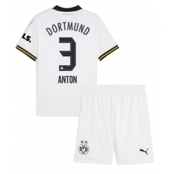 Borussia Dortmund Waldemar Anton #3 3rd trikot Kinder 2024-25 Kurzarm (+ kurze hosen)