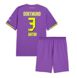 Borussia Dortmund Waldemar Anton #3 3rd trikot Kinder 2026-27 Kurzarm (+ kurze hosen)