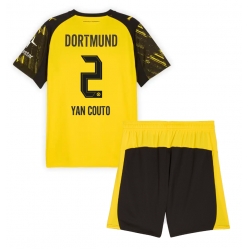 Borussia Dortmund Yan Couto #2 Heimtrikot Kinder 2025-26 Kurzarm (+ kurze hosen)
