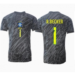 Brasilien Alisson Becker #1 Torwart Auswärtstrikot Copa America 2024 Kurzarm