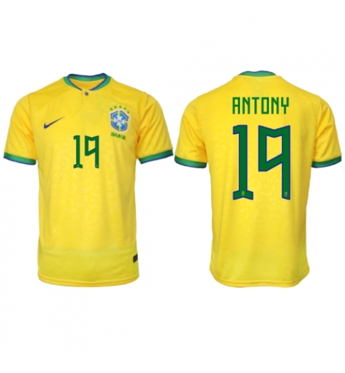 Brasilien Antony #19 Heimtrikot WM 2022 Kurzarm