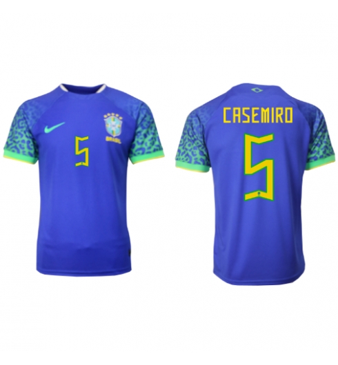 Brasilien Casemiro #5 Auswärtstrikot WM 2022 Kurzarm